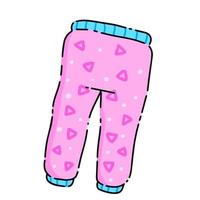 pantalones de bebé ropa infantil y pijamas con estampado. ilustración de dibujos animados aislado sobre fondo blanco vector