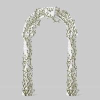 Ivy on marble arch, vines with green leaves on arc vector
