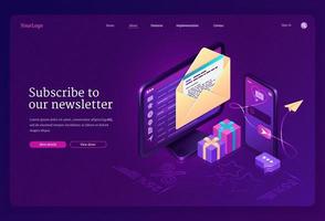 Subscribe to our newsletter banner vector