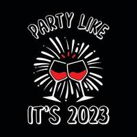 Party like it's 2023 - new year festival typographic vector design