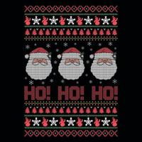 Ho ho ho - Ugly Christmas sweater designs - vector Graphic