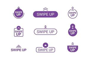 Set of swipe up arrow icons scroll button vector