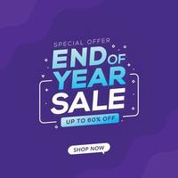 Year end sale discount banner template promotion design for business vector