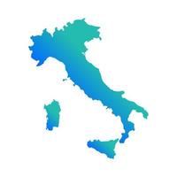 Italy map silhouette with flag on white background vector