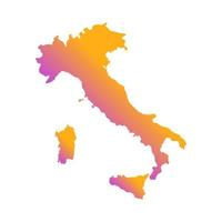 Italy map silhouette with flag on white background vector