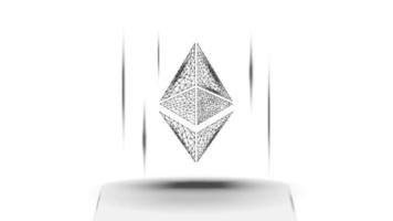 Ethereum ETH cryptocurrency token symbol, coin icon on white background. Digital gold for website or banner. Vector EPS10.