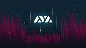 Avalanche AVAX token symbol of the DeFi project on dark polygonal background with wave of lines. Cryptocurrency coin logo icon. Decentralized finance programs. Vector illustration.