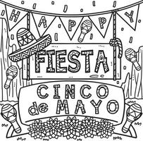 Cinco de Mayo Fiesta Coloring Page for Kids vector