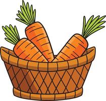 Basket with Carrots Cartoon Colored Clipart vector