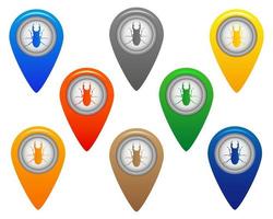 different colored buttons in the middle of the Rogac beetle button vector