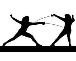 foil fencing competition women's tournament without background vector