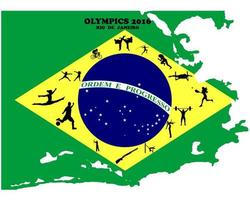 Summer Olympic Games two thousand sixteenth year in Brazil vector