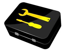 black box to store tools on a white background vector