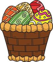 canasta de huevos de pascua cartoon color clipart vector