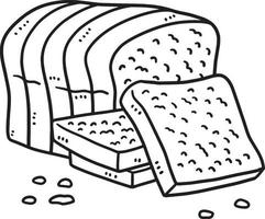 Ramadan Slice Loaf Bread Isolated Coloring Page vector