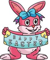 Happy Easter Bunny Cartoon Colored Clipart vector