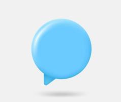 Blank blue speech cloud. Online messenging concept. 3d vector isolated illustration
