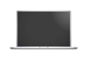 Modern laptop with blank screen. 3d vector template for any content