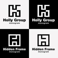 letra h hg fh monograma alfabeto estilo moderno elegante lujo icono símbolo marca identidad logotipo diseño vector