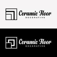 establecer estilo cuadrado elegante lujo cerámica decoración interior material marca identidad logotipo diseño vector