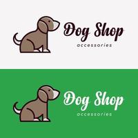 conjunto personaje dibujos animados perro divertido adorable juguete muñeca tienda de accesorios negocio logotipo diseño vector