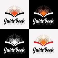 Set Knowledge Book Spiritual Religion Bible Gospel Church Old Agreement And New Agreement Logo Design Vector