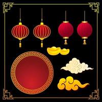 Collection of chinese new year elements vector