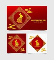 celebration of chinese new year design Stories Collection. Year of the rabbit design template vector