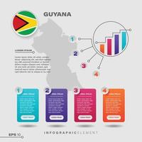 elemento infográfico gráfico de guyana vector