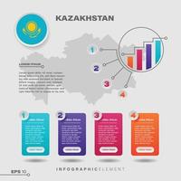 Kazakhstan Chart Infographic Element vector