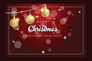 Merry Christmas Red Luminous Greeting Card vector