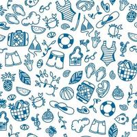 Summer time seamless pattern. Doodle vector illustration