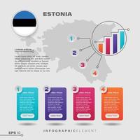 elemento infográfico gráfico de estonia vector