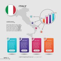 elemento infográfico gráfico de italia vector