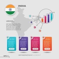 India Chart Infographic Element vector