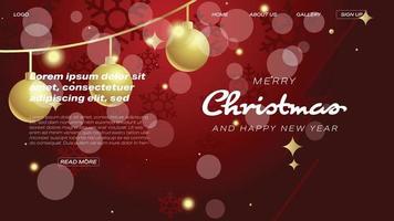 Merry Christmas Red Luminous Youtube Banner Header vector