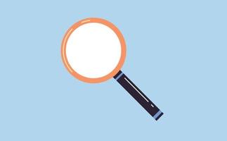 Magnifying glass and search flat vector illustration.