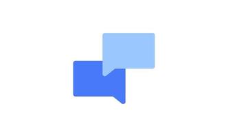 Communication icon and speech bubble flat line symbol. vector