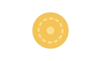 Coin icon and gold penny currency finance flat line symbol. vector
