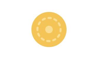 Coin icon and gold penny currency finance flat line symbol. vector