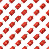 Vibrant vector seamless pattern of cartoon flat red talisman for web sites, printing and wrapping
