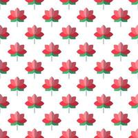 Vibrant vector seamless pattern of cartoon red flat lotus for web sites, printing and wrapping