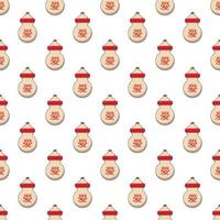 Colorful vector seamless pattern of cartoon jar. Perfect for printing on various surfaces such as papers, fabric, wood etc. Chinese New year concept