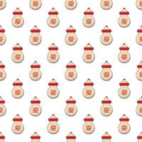 Colorful vector seamless pattern of cartoon jar. Perfect for printing on various surfaces such as papers, fabric, wood etc. Chinese New year concept