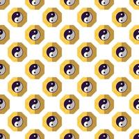 Vivid seamless vector pattern of flat yin yang postcards, placards, printing, wrapping. Chinese New Year concept