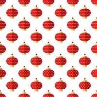 Vivid seamless vector pattern of flat lantern for postcards, placards, printing, wrapping. Chinese New Year concept
