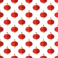 Vivid seamless vector pattern of flat lantern for postcards, placards, printing, wrapping. Chinese New Year concept