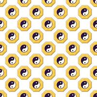 Colorful vector seamless pattern of cartoon yin yang. Perfect for printing on various surfaces such as papers, fabric, wood etc. Chinese New year concept