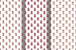 Set of vector seamless patterns of fortune cookie for wallpapers, postcards, textile, placards
