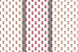 Set of vector seamless patterns of fortune cookie for wallpapers, postcards, textile, placards